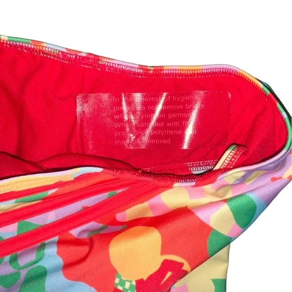 {NWOT FARM Rio + Adidas One Piece Bathing Suit in Pearl Citrine/Pink 12} - Picture 5 of 8